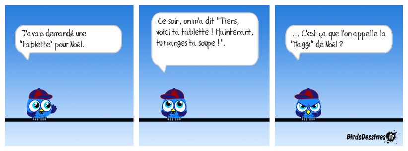 Soupe à la grimace. Il aurait préféré une tablette 