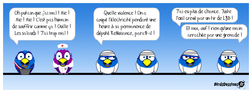 Va falloir lancer une quête pour dédommager les pauvres députés victimes de cette inqualifiable violence. Trop de violence tue la violence 2