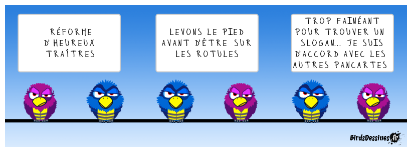 Une petite sélection de slogans aperçus en manif contre la retraite à pas d'âge. Slogans vus en manifs