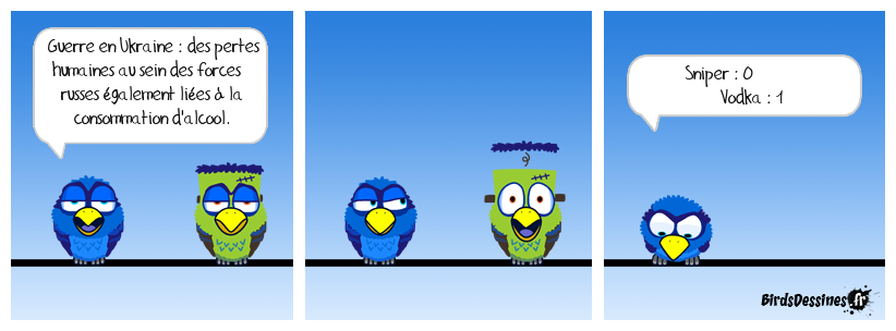Reste plus qu'à envoyer nos surplus d'alcool à la Russie pour soutenir son effort de guerre. Quelle connerie la guerre