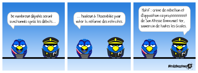 Rappel : toute forme d'opposition à Macron est strictement i inutile car il a raison de droit divin. Le roi d'immonde