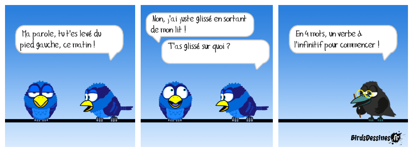 La bulle 1 est une entrée en matière, les bulles 2 et 3 vous donnent la solution expression du jour