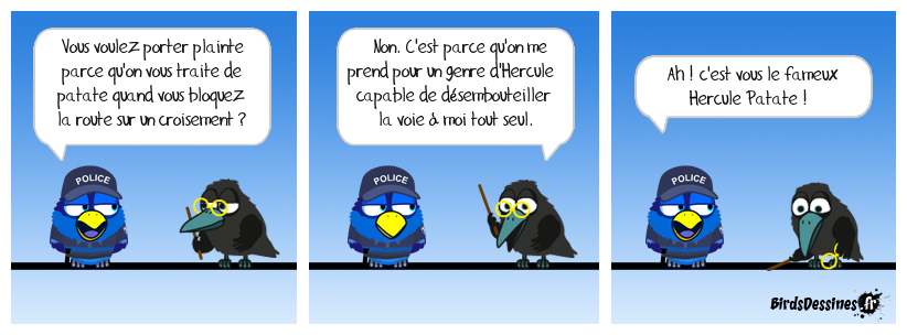 Avec ses pattes de corbeaux de course, j'imagine la scène ! À la manière d'eux