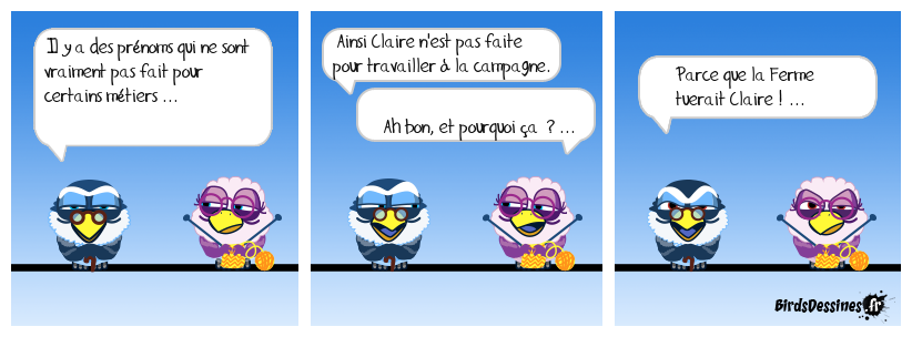 pas d'ouverture pour claire à être fermière ...