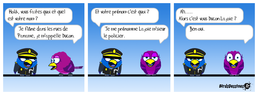 Geneanet
https://www.geneanet.org › nom-de-famille › DUCON origine et signification -
touslesprenoms.org
https://www.touslesprenoms.org › index.php › prenoms › lajoie En résumé, le prénom "Lajoie" est d'origine française et signifie littéralement "la joie". Il évoque une personne joyeuse et optimiste. Je croyais que c'était un bonhomme moi !