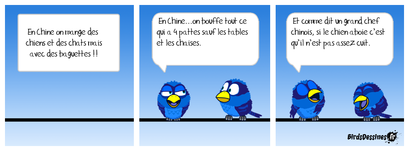 Les chinois mangent des chiens avec des baguettes