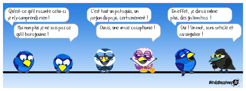 NB : des indices pratiquement dans chaque bulle ! Devinette du jour