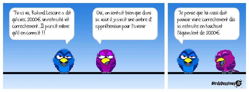 Pas de discrimination; Lescure mérite aussi de vivre correctement à sa retraite avec 2000€ !
